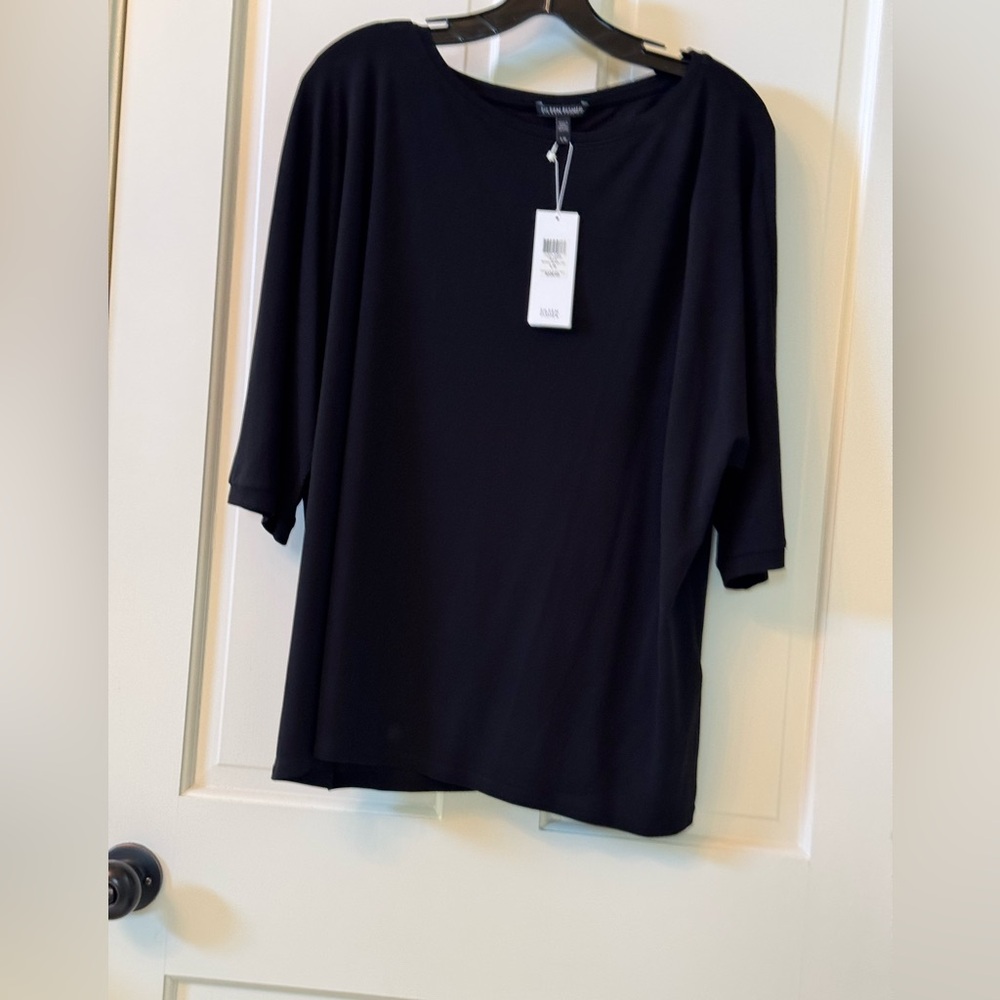 Elegant Black Silk Women's Top